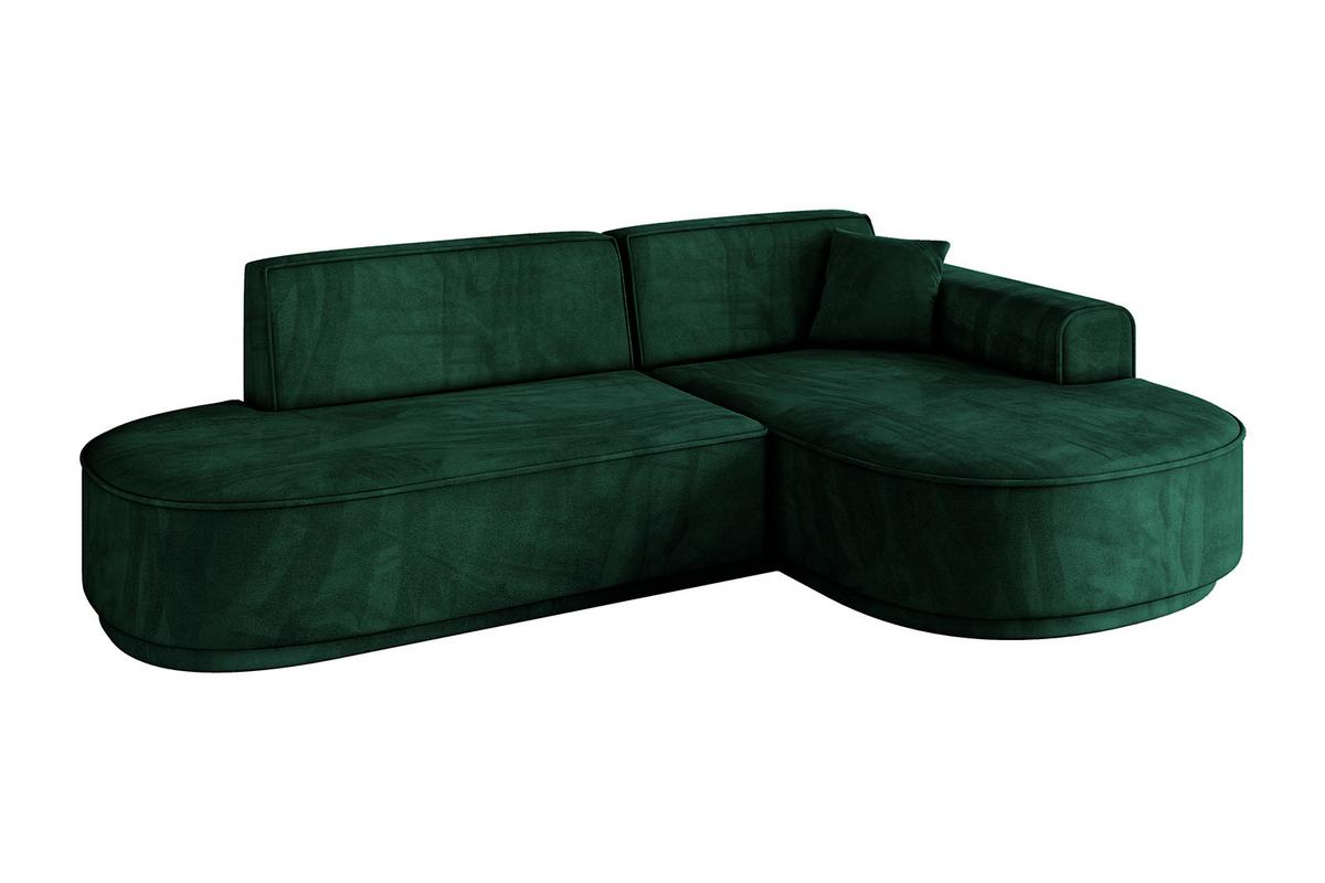 ECKSOFA Ottomane Rechts MARI-L1-v3 - 243x171x83 cm Grün Velours - Schwarz/Grün, Holzwerkstoff/Kunststoff (171/243cm) - ALTDECOR