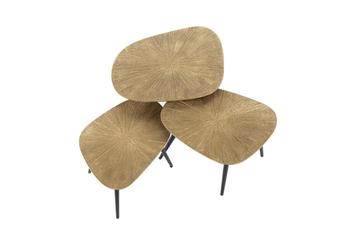 COUCHTISCH TIBALI 3ER SET Bronze Metall - Schwarz/Bronzefarben, Metall (51/62/43cm) - KAWOLA
