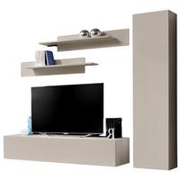 WOHNWAND Kaschmir 210 cm 4-teilig hängend, Anbauwand mit Push-to-Open - Kaschmir, Holzwerkstoff (210/170/40cm) - Inn.Furn