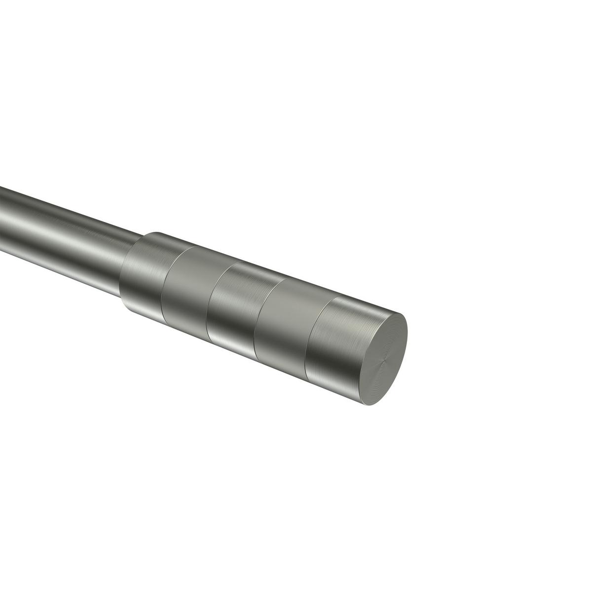 ENDSTÜCKE FÜR GARDINENSTANGEN 20 mm Ø, Mavell Edelstahl-Optik/Satin-Silber, Packung 2 Stück - Edelstahlfarben/Silberfarben, Metall (8.2/2.6/2.6cm) - INTERDECO