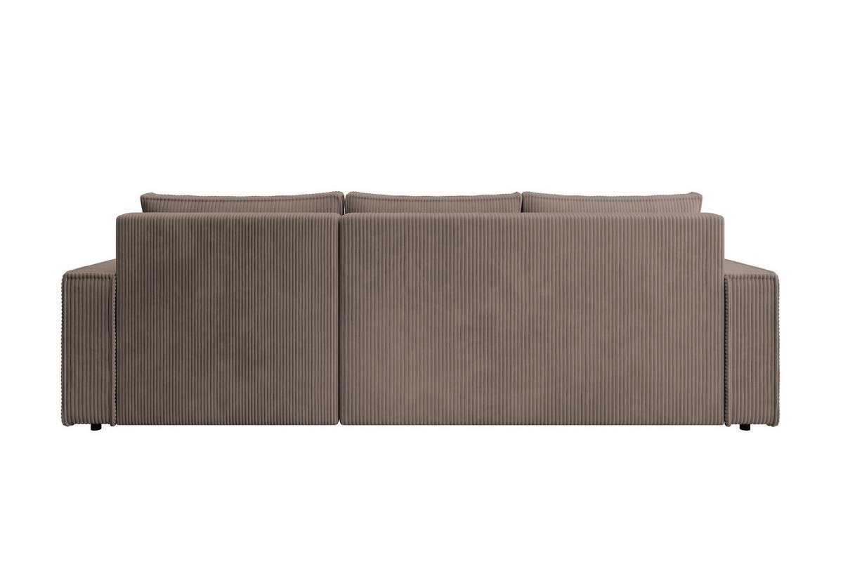ECKSOFA CUDDY L, Eckcouch in L-Form mit Schlaffunktion und Bettkasten, Farbe: Braun, Cordstoff, Ottomane Rechts - Braun, Textil (240/140cm) - Storez24