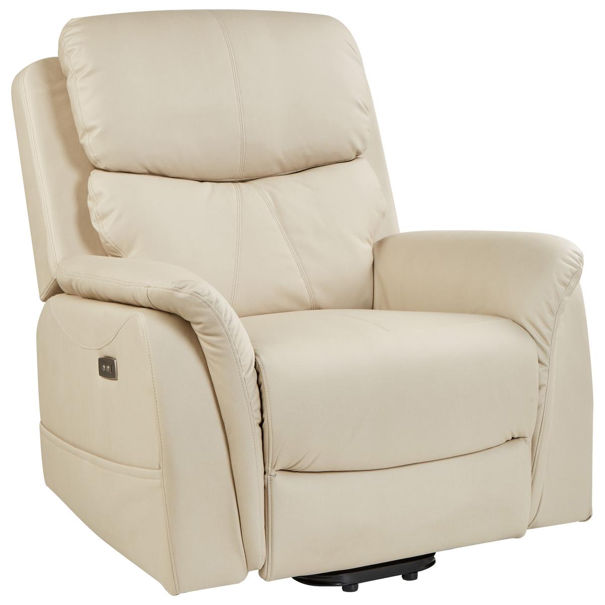 ELEKTRISCHER-FERNSEHSESSEL mit Massagefunktion Stoff Hellbeige Glorie - Beige, Textil (85/82/85cm) - Beliani