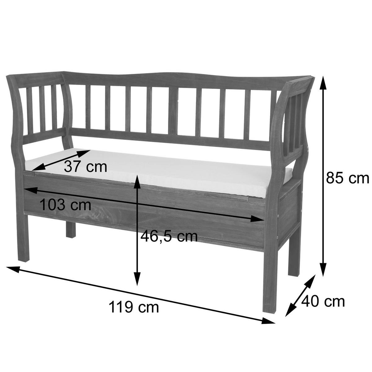 SITZBANK STAUFACH SHABBY-LOOK Cremeweiß - Creme/Weiß, Holz (119/85/40cm) - MCW