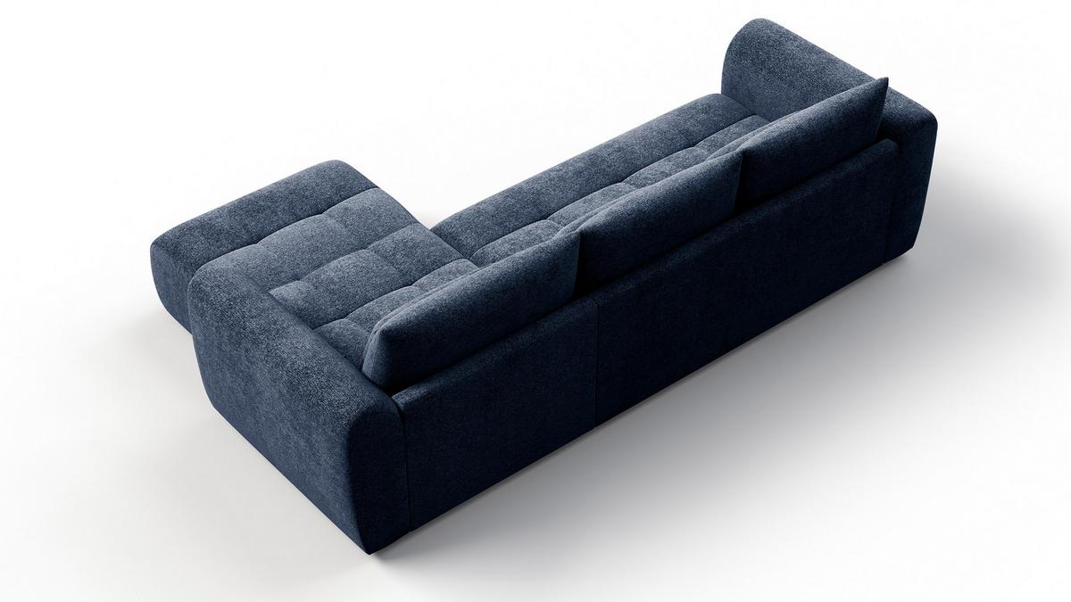 ECKSOFA SORENO 4-Sitzer, dunkelblau - Schwarz/Dunkelblau, Holz/Textil (293/171cm) - Wozimo