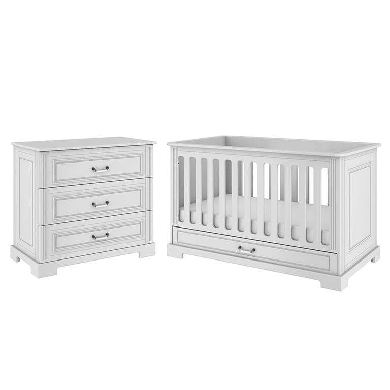 BABYZIMMER 2-teilig Weiß - Weiß, Holzwerkstoff (152/92/83cm) - Petits-meubles