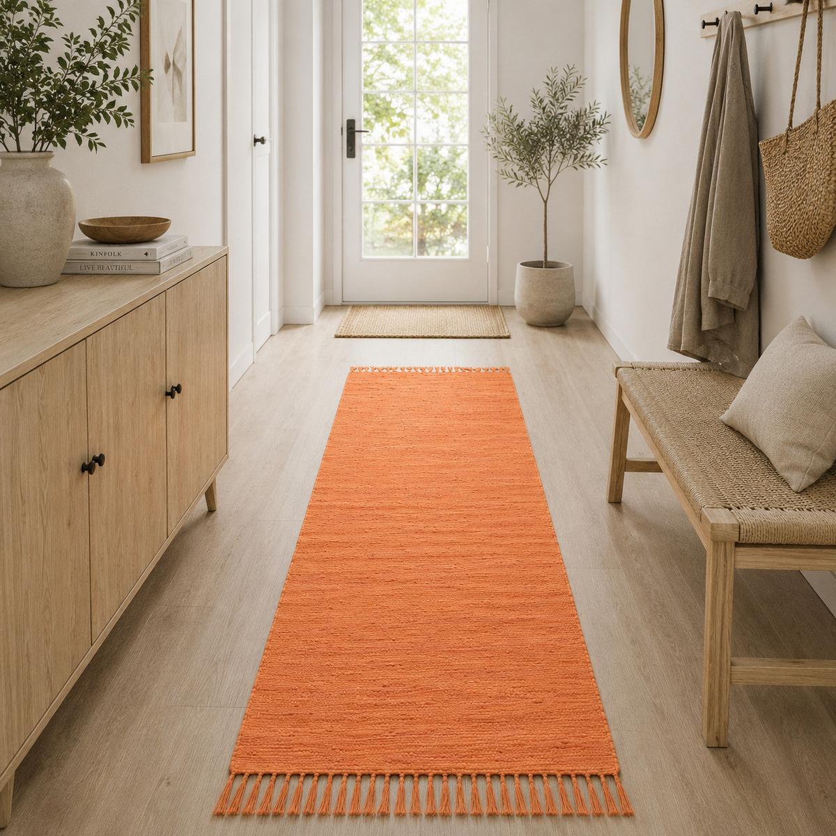 BAUMWOLLE NATUR TEPPICH LÄUFER JOLLY COTTON - Terracotta, Textil (90/160cm) - Pergamon