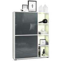 HIGHBOARD Cuba Türen in Grau Hochglanz - Grau, Holzwerkstoff (79/105.5/35.5cm) - Vladon