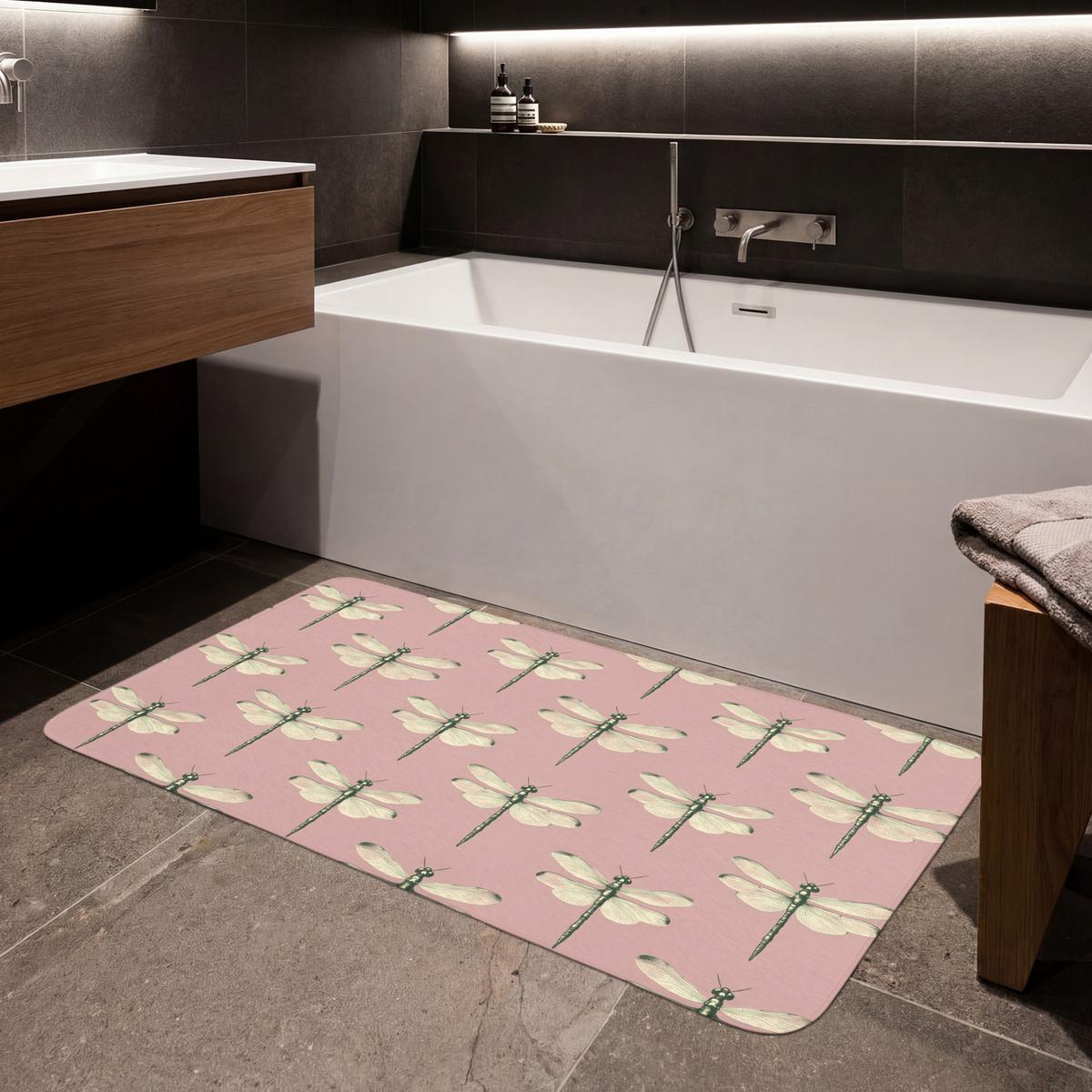 BADEMATTE Lillibells - Muster - Rosa 120x60 cm - Rosa, Textil (120/60cm) - OnlyWow