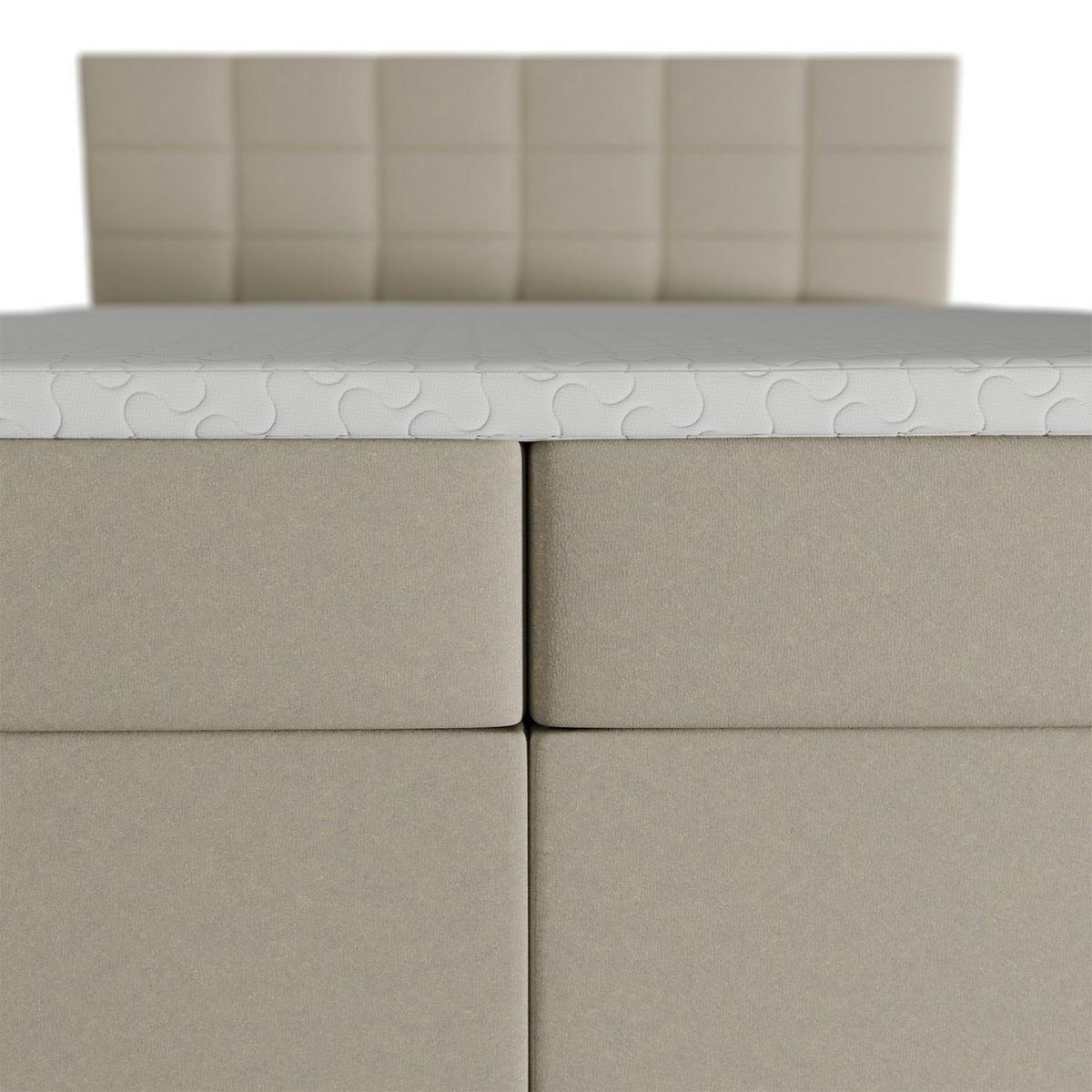 BOXBETT Seattle beige 180x200 cm Malmo-Stoff - Beige, Textil (180/200cm) - Juskys