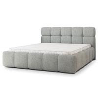 POLSTERBETT FARU Q 120x200 cm mit Bettkästen - Hellgrau - Hellgrau, Holz (120/200cm) - MASSENO