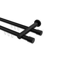 GARDINENSTANGE INNENLAUF Platon Santo 360 cm (geteilt in 2 x 180 cm), 2-läufig, 20 mm Ø Schwarz - Schwarz, Metall (360cm) - INTERDECO