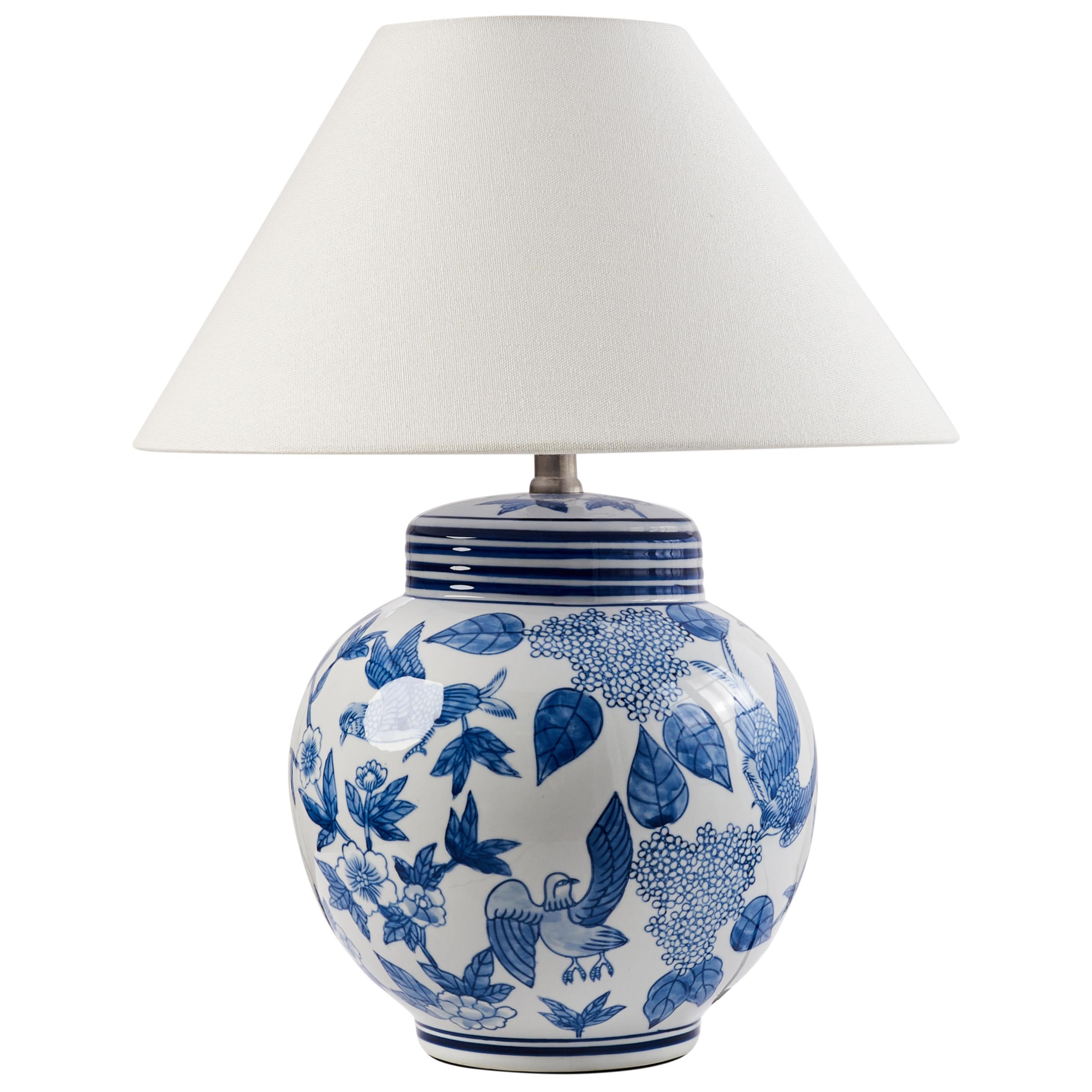 TISCHLAMPE Weiß Arunca - Blau/Weiß, Keramik (40/40/51cm) - Beliani