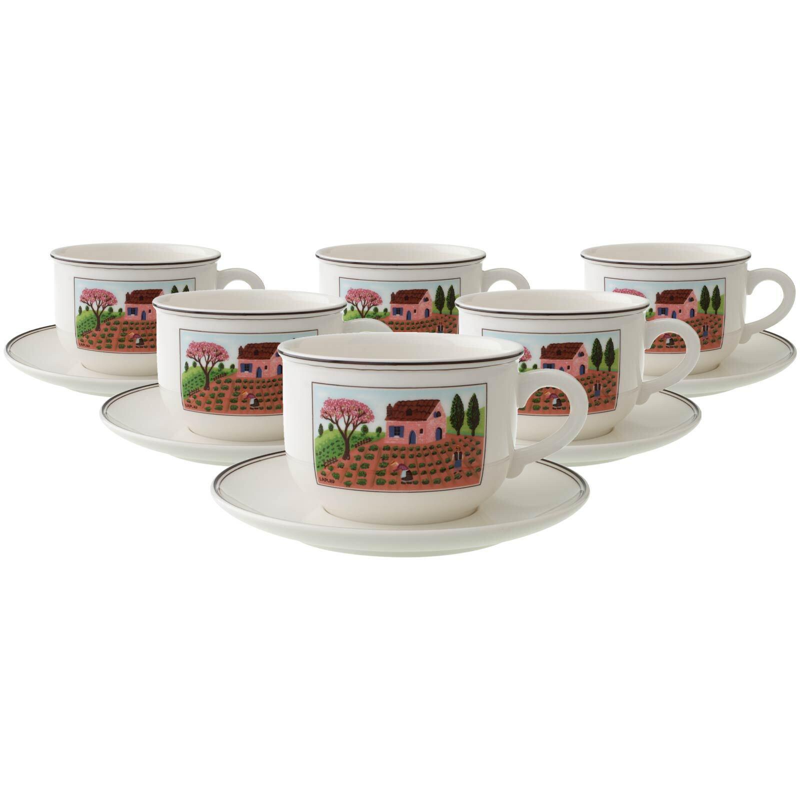 TEETASSEN MIT UNTERTASSEN Design Naif bunt 250 ml 6er Set - Multicolor, Keramik (0.25L) - Villeroy & Boch