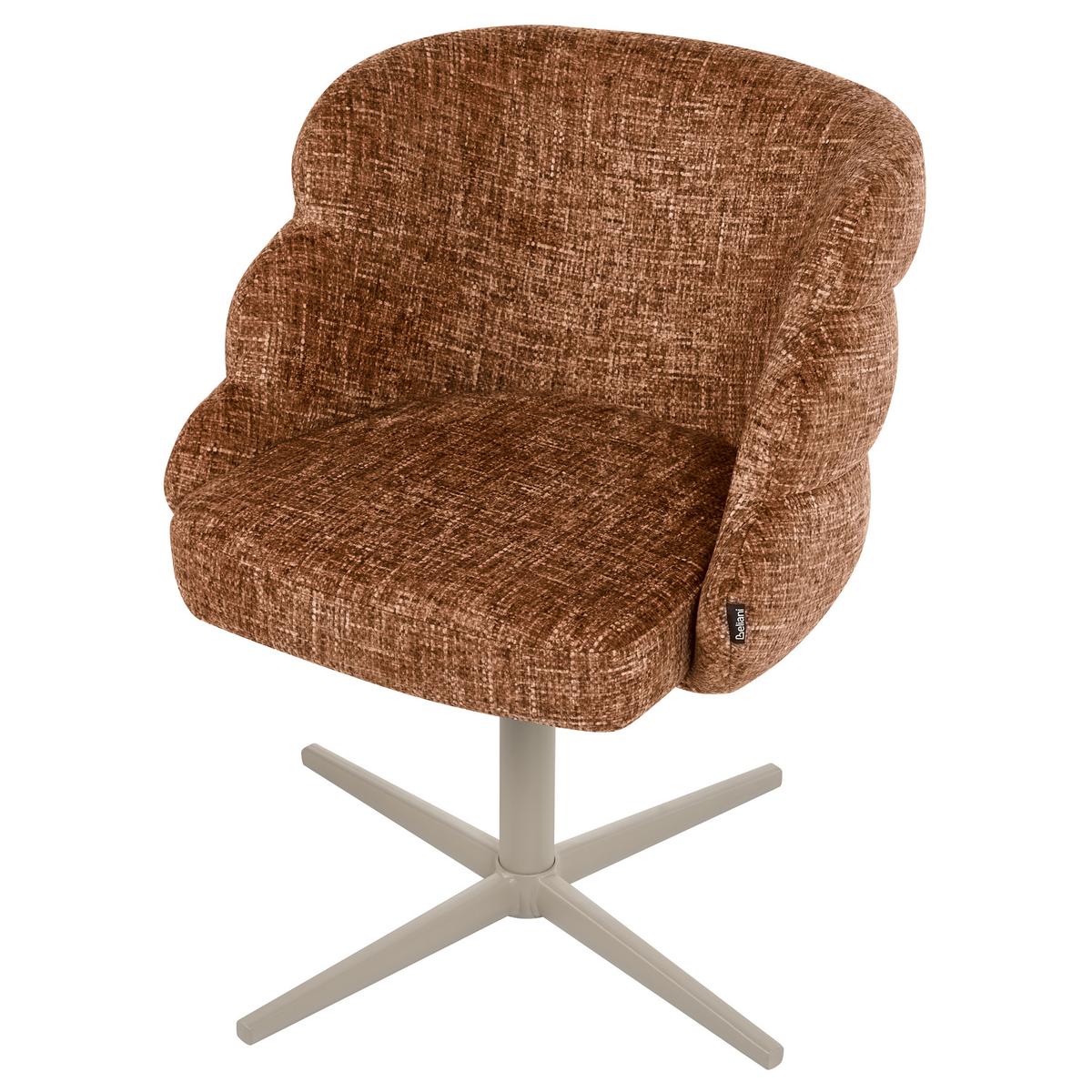 ESSZIMMERSTUHL drehbar Stoff Goldbraun Youngstown - Taupe, Textil/Metall (59/78/63cm) - Beliani