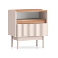 NACHTTISCH Connie Kaschmir und Holz - Beige, Holzwerkstoff (49.8/55/35cm) - Petits-meubles