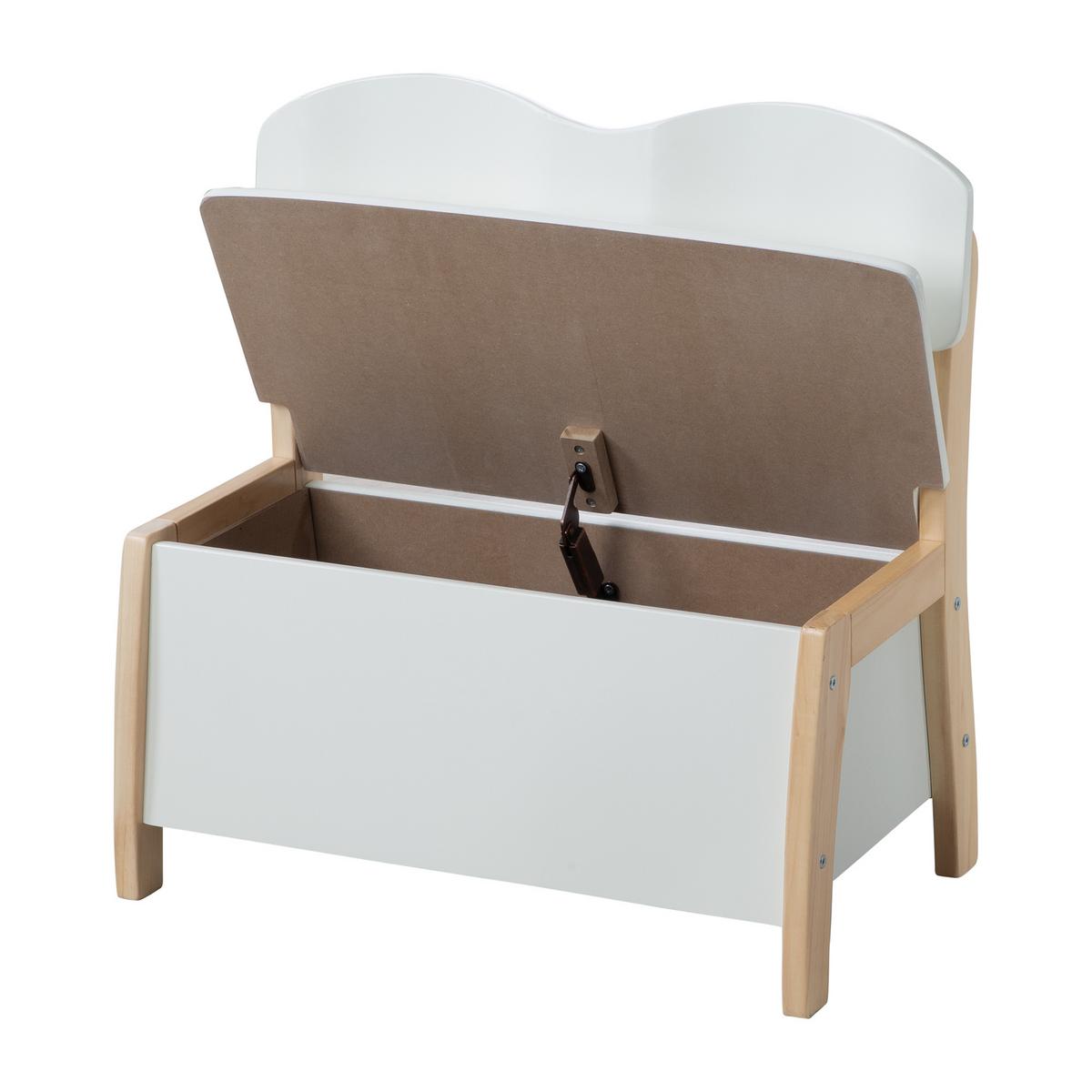 KINDERTRUHENBANK - Weiß/Naturfarben, Holzwerkstoff (61.5/61.5/33.5cm) - Roba
