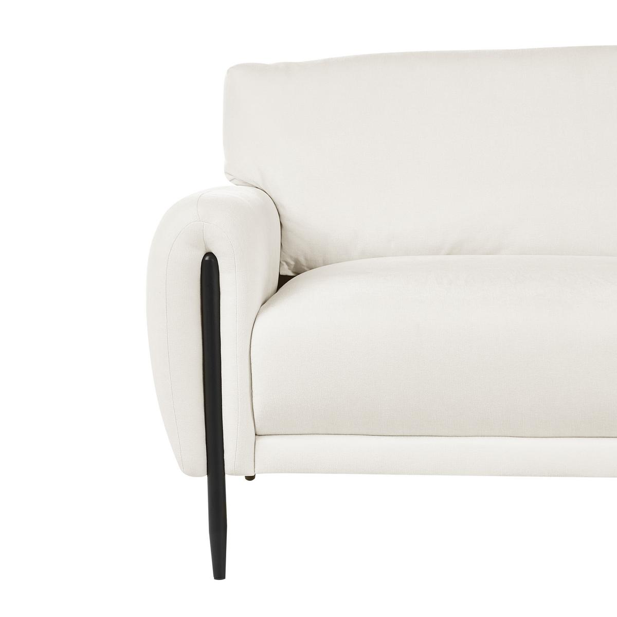 3-SITZER-SOFA Chenillegewebe Cremeweiß Skaro - Creme, Textil (214/87/89cm) - Beliani