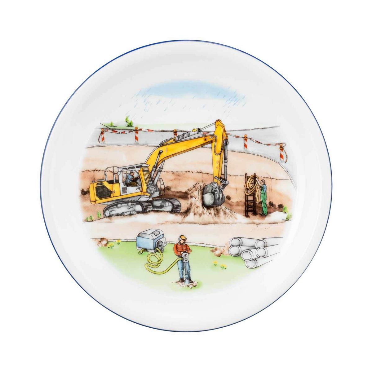KINDERGESCHIRR SET Compact Auf der Baustelle bunt 3-tlg. - Multicolor, Keramik (21.4/20.5/21.4cm) - Seltmann Weiden