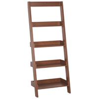 REGAL 5 Fächer Dunkler Holzfarbton Mobile Trio - Dunkelbraun, Holzwerkstoff (65/167/43cm) - Beliani
