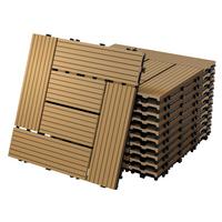 BODENPLATTE Mosaik 2er Set - Teakfarben, Holzwerkstoff (30/30/2cm) - ECD-Germany