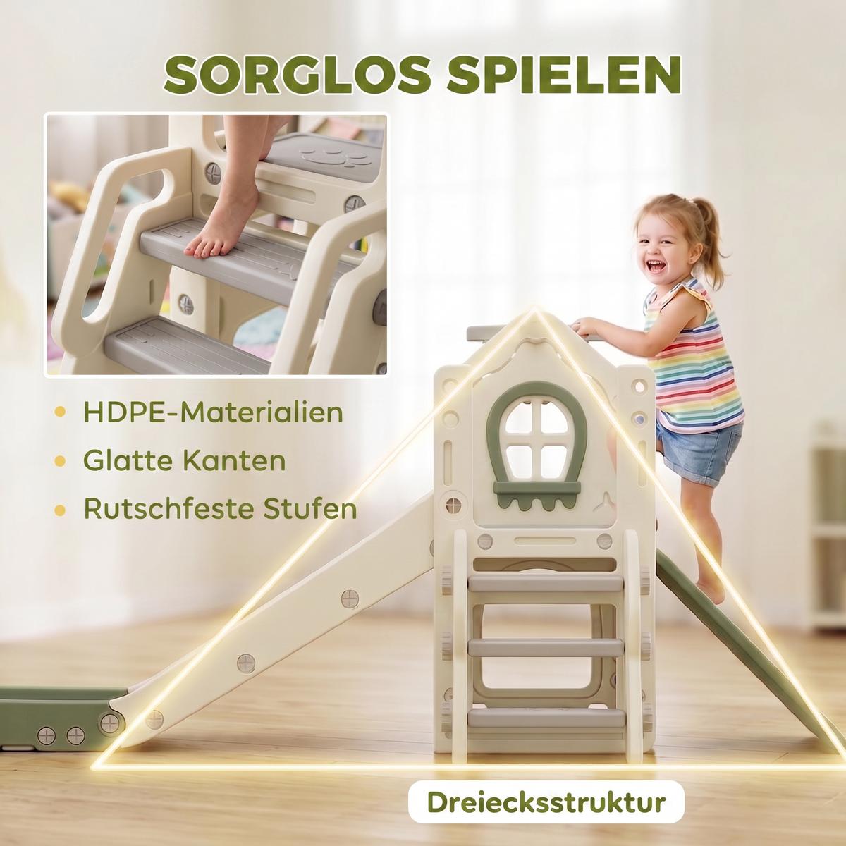 KINDER-RUTSCHE HDPE Cremeweiß - Creme, Kunststoff (100/84/191cm) - AIYAPLAY
