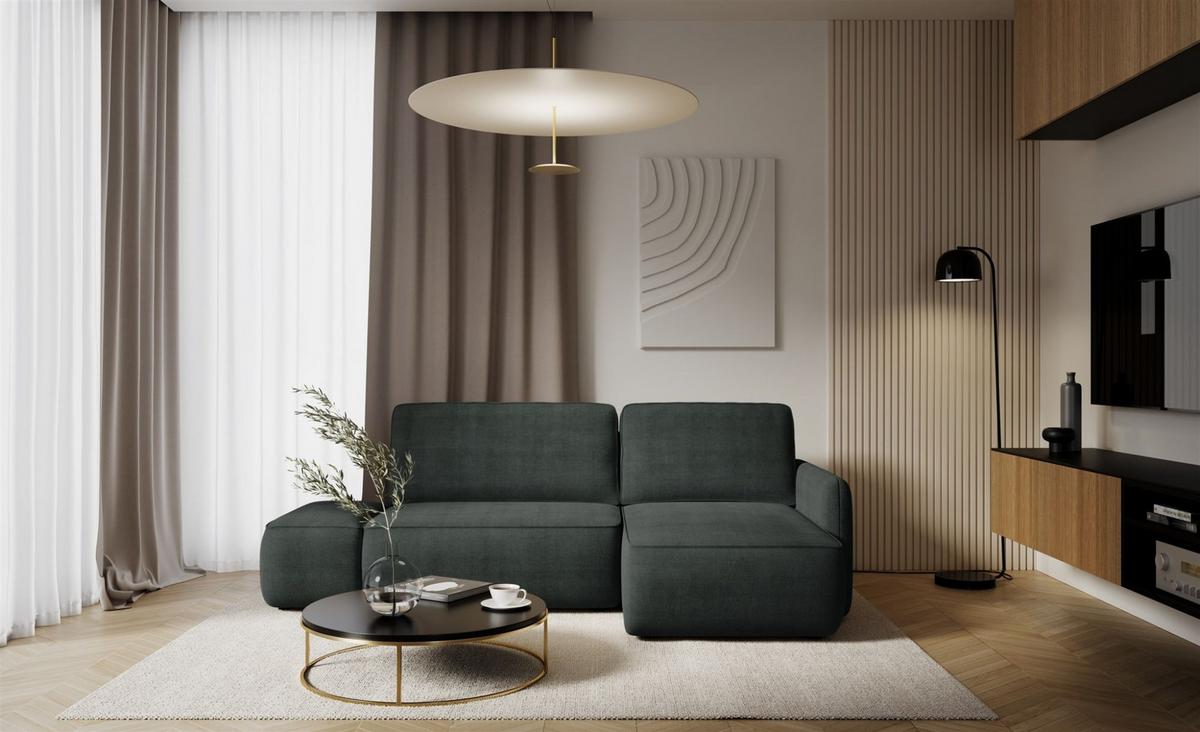 ECKSOFA Luka Mit Schlaffunktion - Anthrazit, Holzwerkstoff/Textil (148/229cm) - Fun Möbel