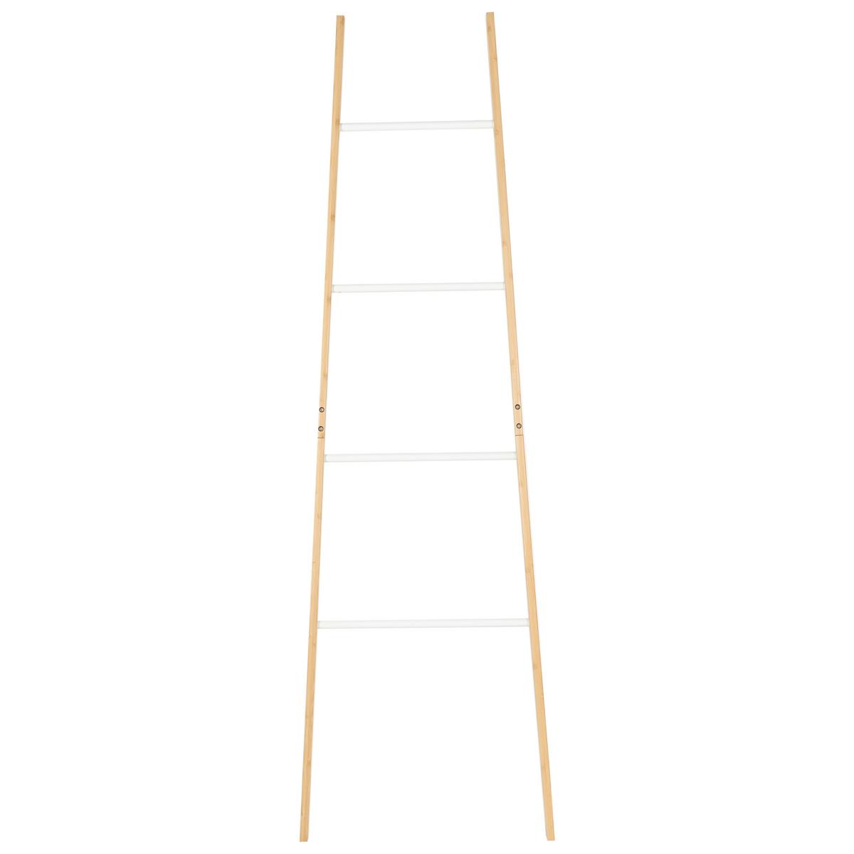 HANDTUCHSTÄNDER Bambus Hellbraun Otavalo - Braun/Weiß, Holz (51/178/2cm) - Beliani