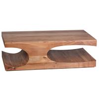 COUCHTISCH BOHA aus Massivholz im Landhausstil mit Designelementen, Akazie 70x118x38 cm - Braun/Akaziefarben, Holz (118/70/38cm) - KADIMA DESIGN