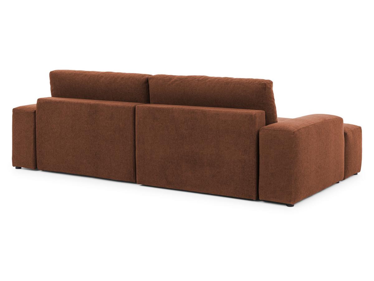 ECKSOFA inkl. Hocker Lennon aus Braun Strukturstoff mit Schlaffunktion und Bettkasten - Schwarz/Braun, Holz/Kunststoff (137/264cm) - S-Style