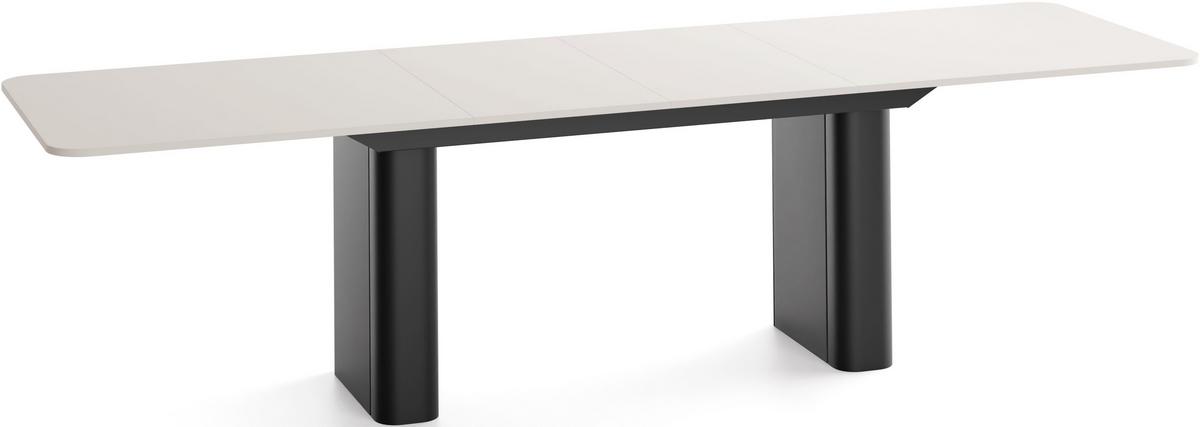 ESSTISCH Riven rechteckig ausziehbar verlängerbar mit Butterfly-Auszug, Kaschmir 180-276/90/76 cm - Kaschmir/Schwarz, Holzwerkstoff/Metall (90/276/76cm) - WFL GROUP