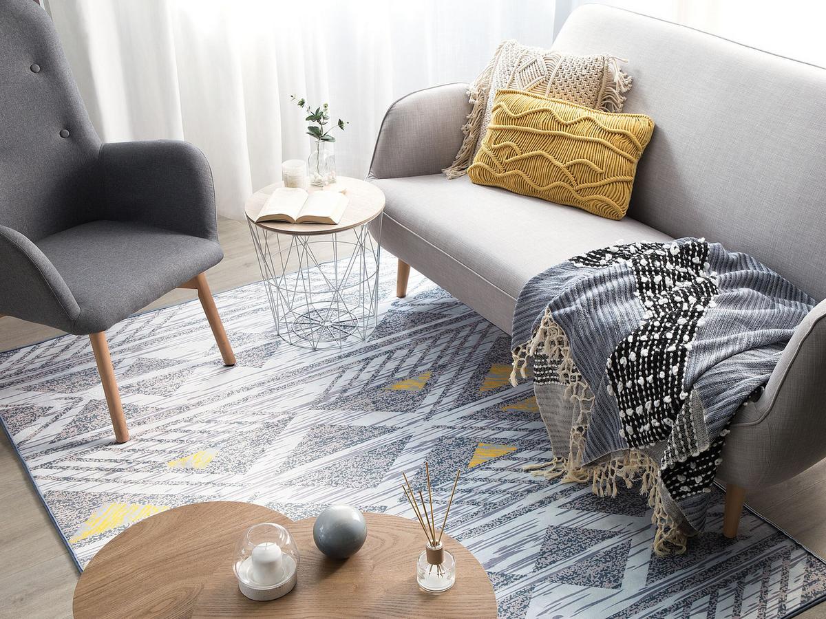 KURZFLOR-TEPPICH Kargi 200/140 cm - Grau, Kunststoff (140/200cm) - Beliani