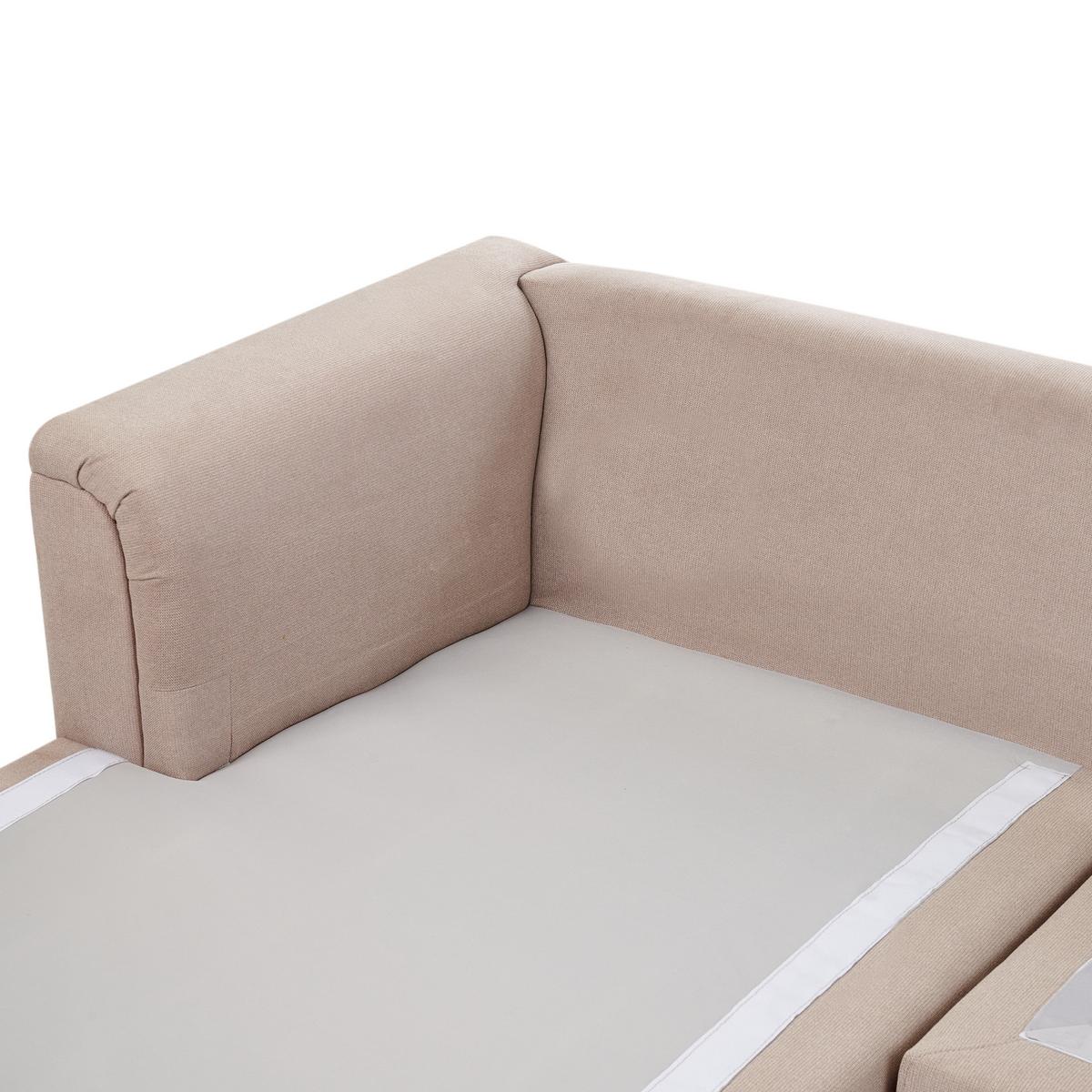ECKSOFA 4-Sitzer Stoff Taupe rechtsseitig Kohlo - Taupe/Beige, Textil (268/154cm) - Beliani