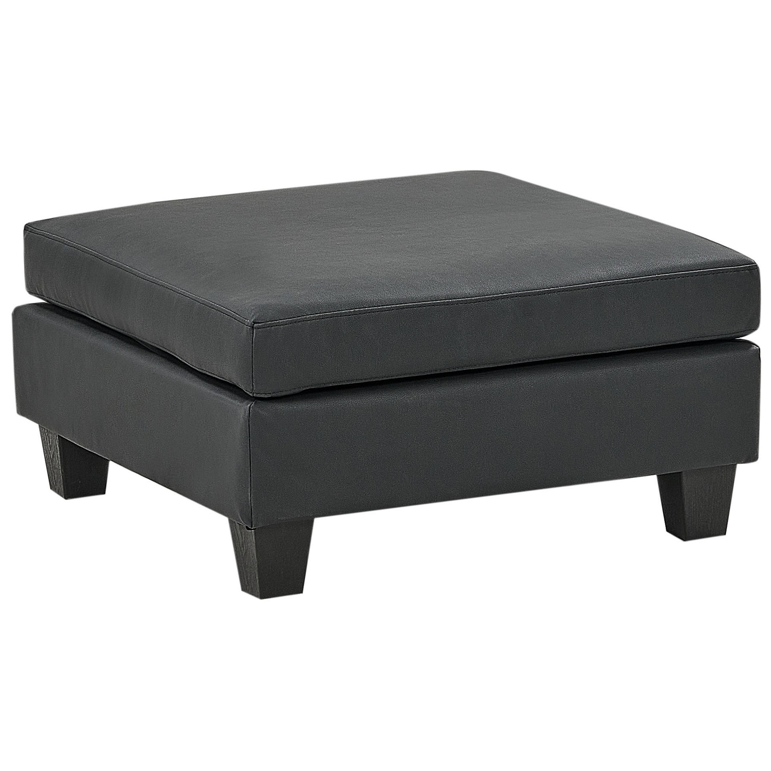 OTTOMANE Schwarz Unstad - Schwarz, Kunststoff (76/39/76cm) - Beliani