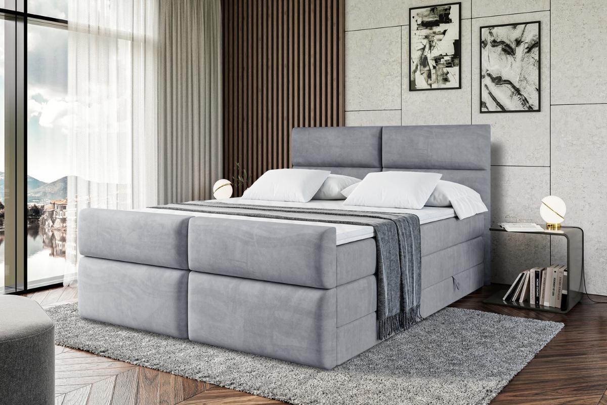 BOXSPRINGBETT BOXI3-Z KING - 140x200 - H3/H4 - Grau - Grau, Holzwerkstoff (140/200cm) - ALTDECOR