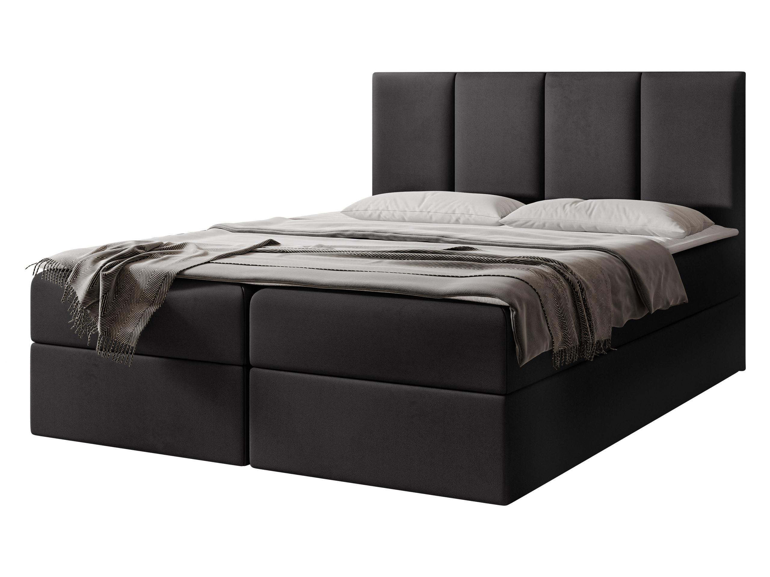 BOXBETT Rebos - H3 - Schwarz, Holz/Textil (160/200cm) - MIRJAN24