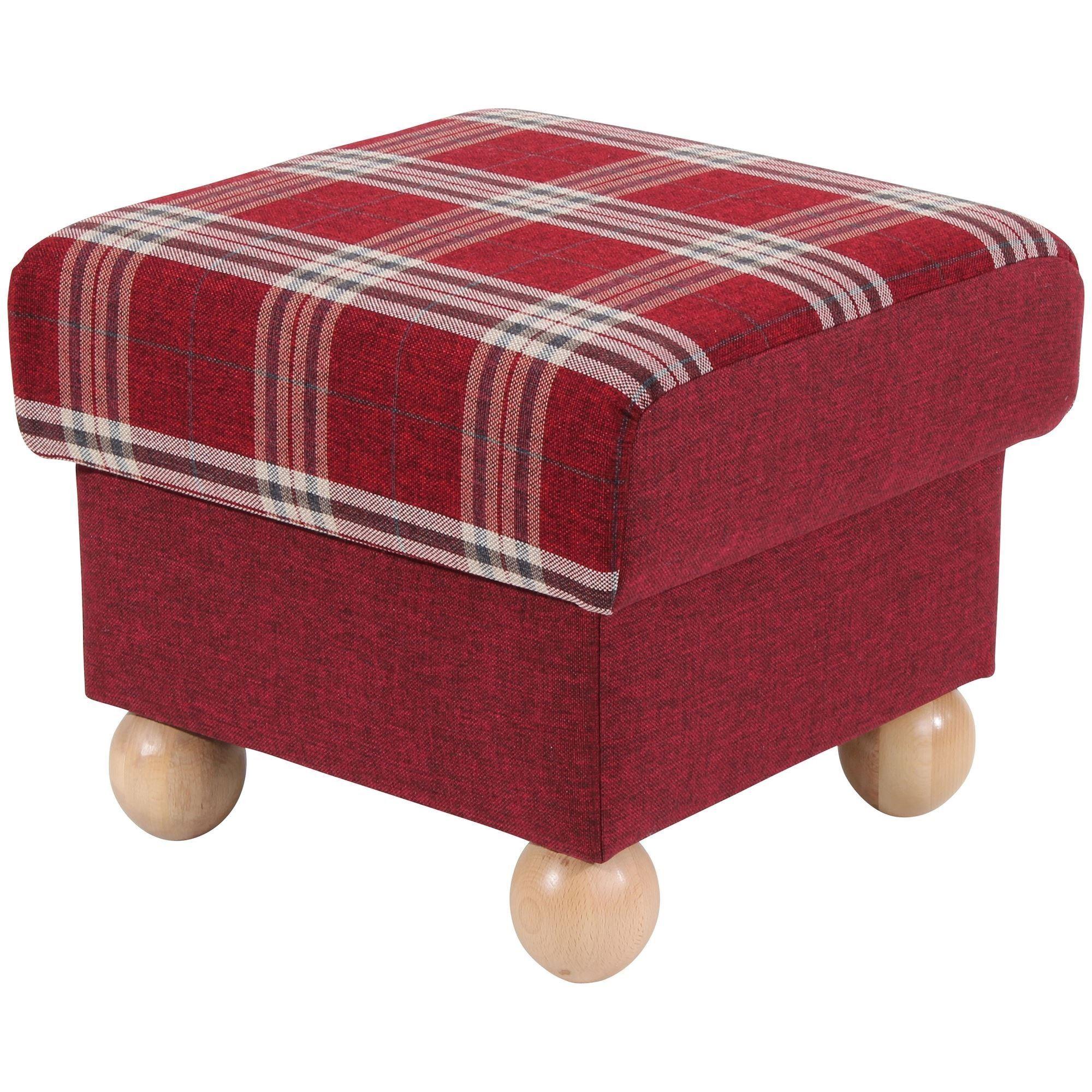 HOCKER Kasha Bezug Flachgewebe Buche natur / rot - Rot/Buchefarben, Kunststoff (54/48/54cm) - 58aufmkessel