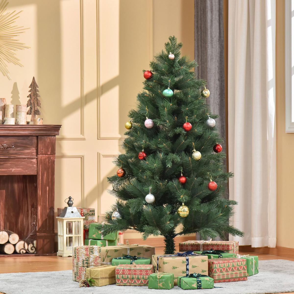 180 cm Weihnachtsbaum Künstlich Christbaum Dichte Zweige für Weihnachtsfest - Grün, Kunststoff (180cm) - HOMCOM