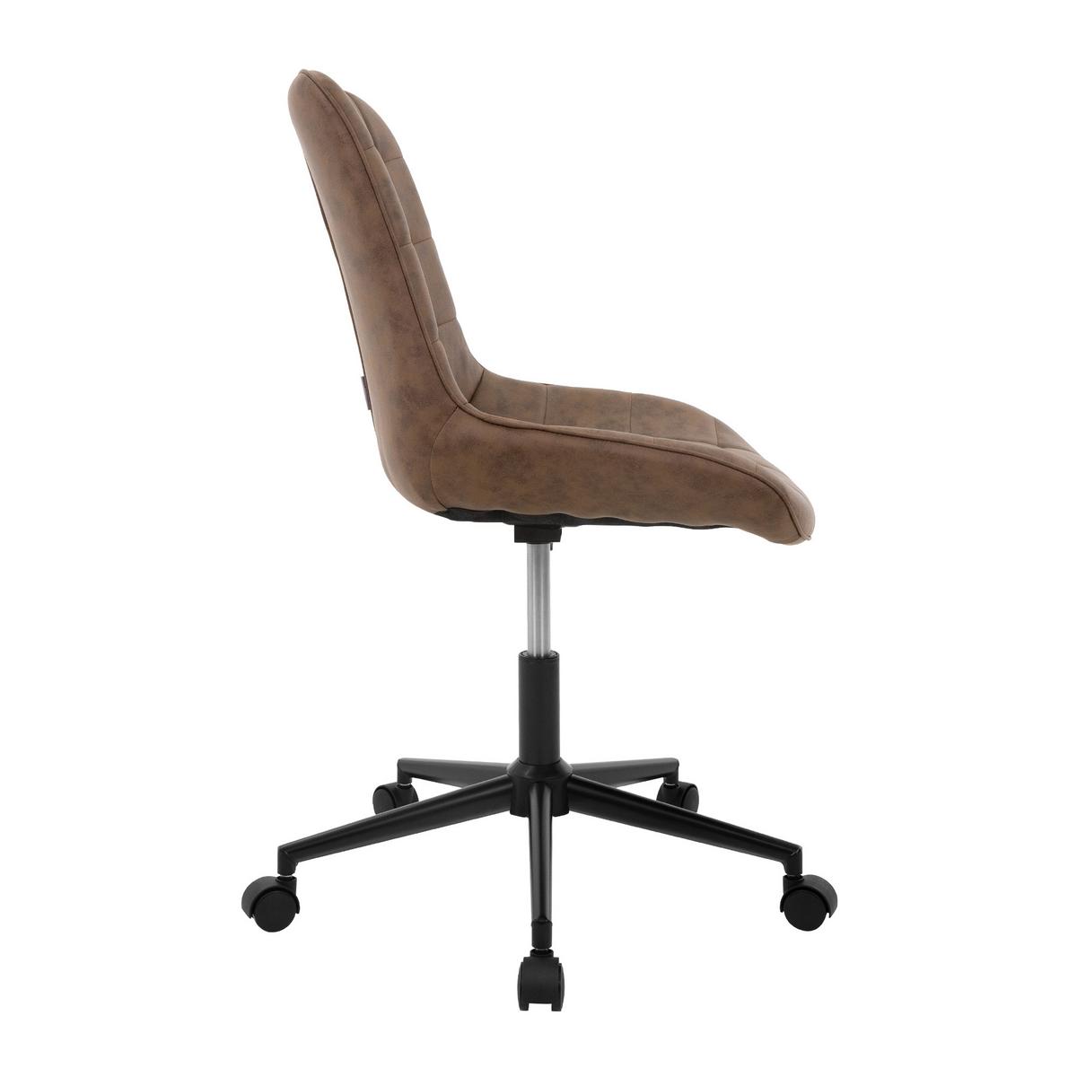 BÜROSTUHL Kunstleder braun - Schwarz/Braun, Textil/Metall (53/97/60cm) - ML-DESIGN