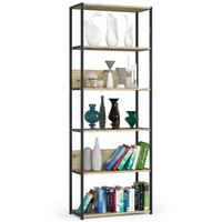 STANDREGAL Schwarz, Eiche Artisan 192/70/32 - Schwarz/Eiche Artisan, Holzwerkstoff (70/192/32cm) - RAUMHIRSCH FURNITURE
