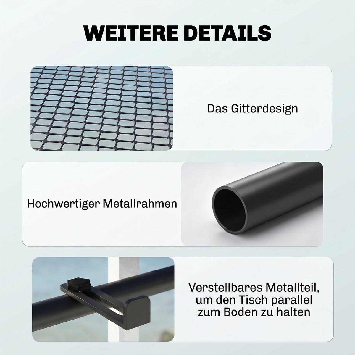 BALKONHÄNGETISCH, Schwarz, Metall - Schwarz, Metall (60/47/50cm) - Outsunny