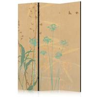 PARAVENT Beidseitig Bedruckter 3-tlg 135x172 cm Pflanzen im Boho-Stil - Beige, Holz/Textil (135/172/3cm) - Muralo