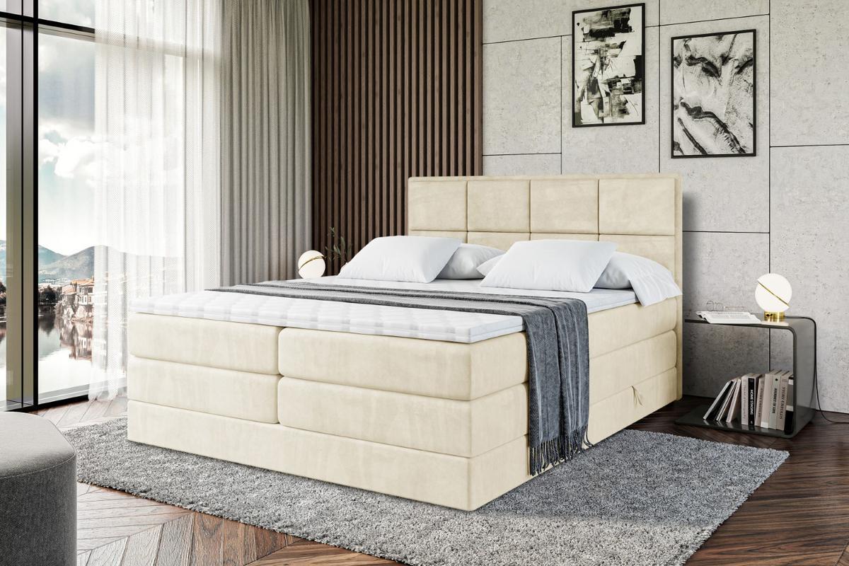 BOXSPRINGBETT NOVA KING - 120 x 200 - H3/H4 - Beige - Beige, Holzwerkstoff (120/200cm) - ALTDECOR