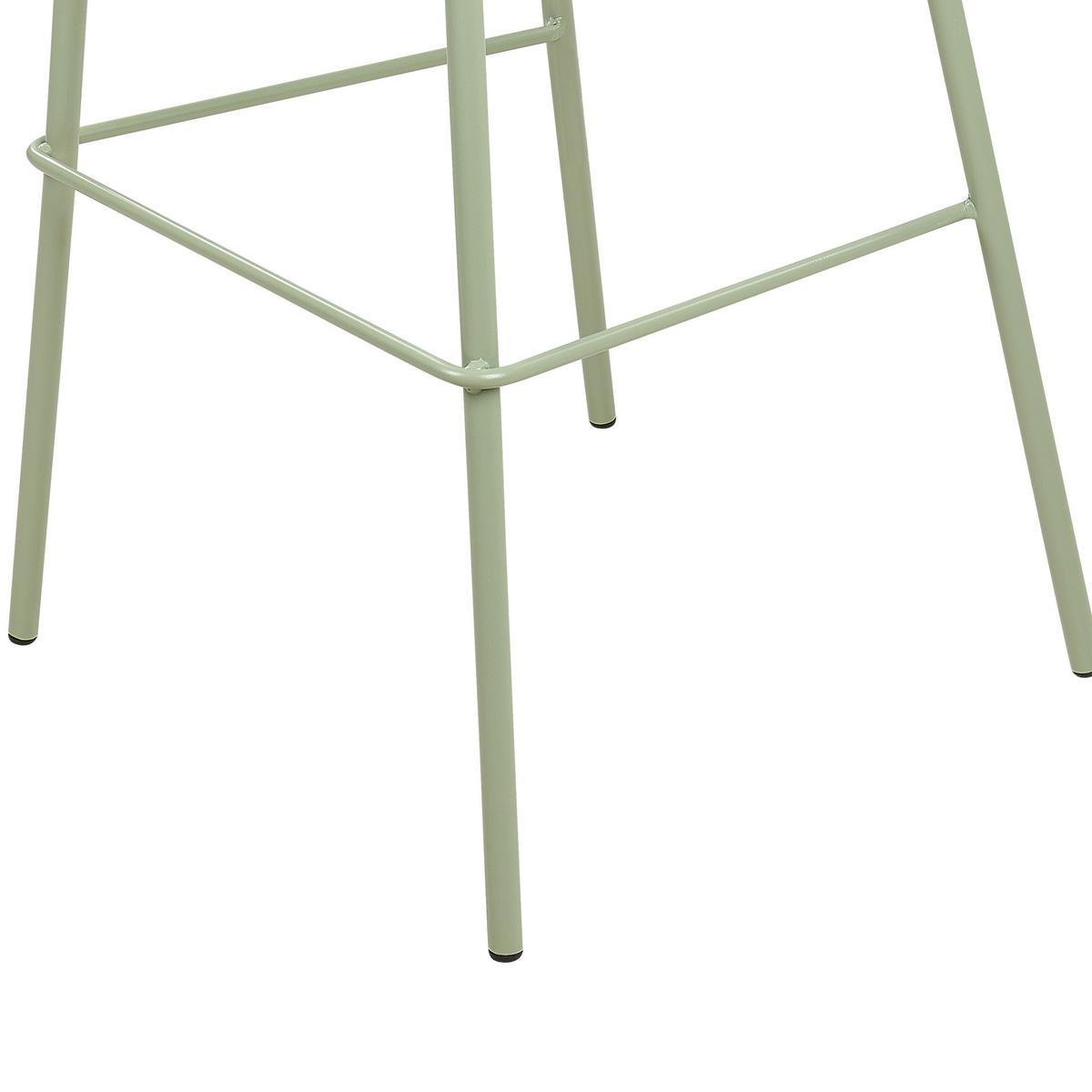 BARHOCKER 4er-Set Kunststoff Grün Mora - Grün, Kunststoff/Metall (48/90/35cm) - Beliani