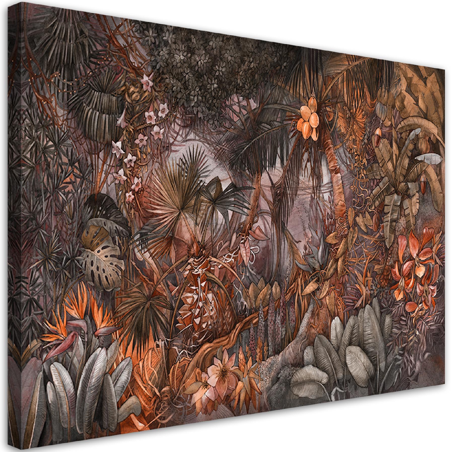 WANDBILD tiefer dschungel - Braun, Textil (60/40cm) - Feeby