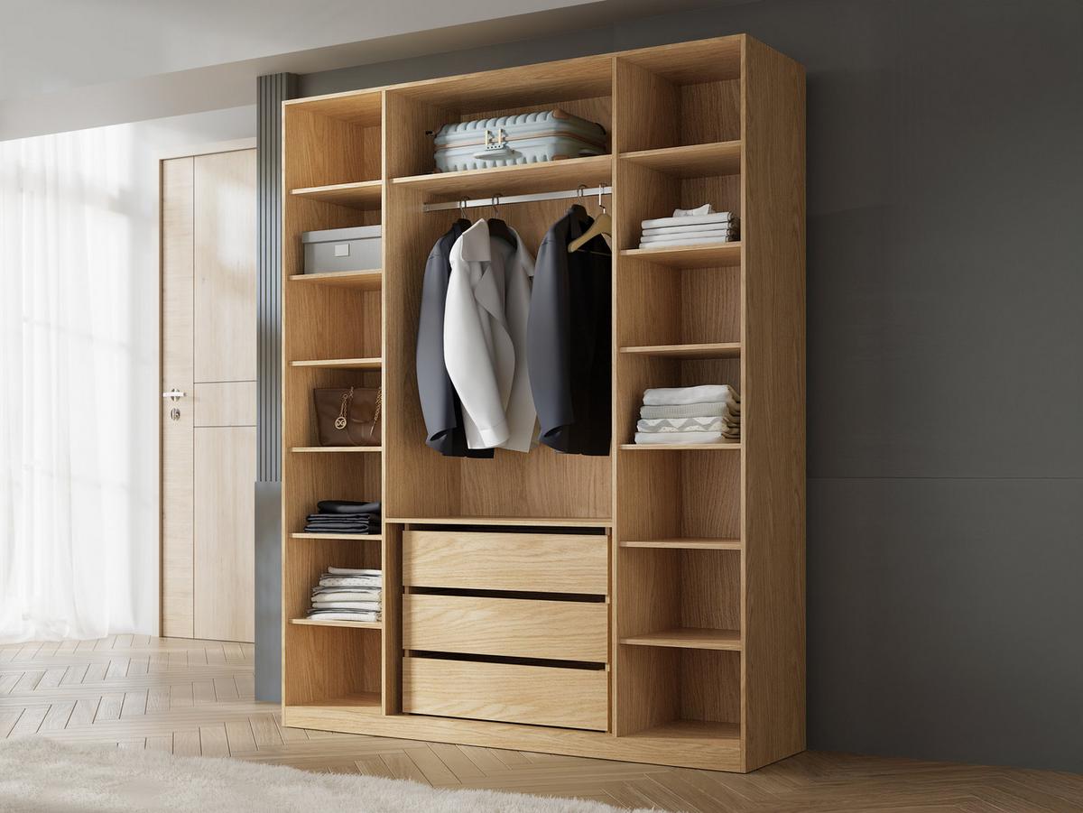 KLEIDERSCHRANK Soreno 180 4D - Eichefarben/Beige, Holzwerkstoff/Kunststoff (180/237/60cm) - MIRJAN24