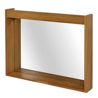 TEAK-WANDSPIEGEL Braun - Braun, Holz (100/77/14cm) - MCW