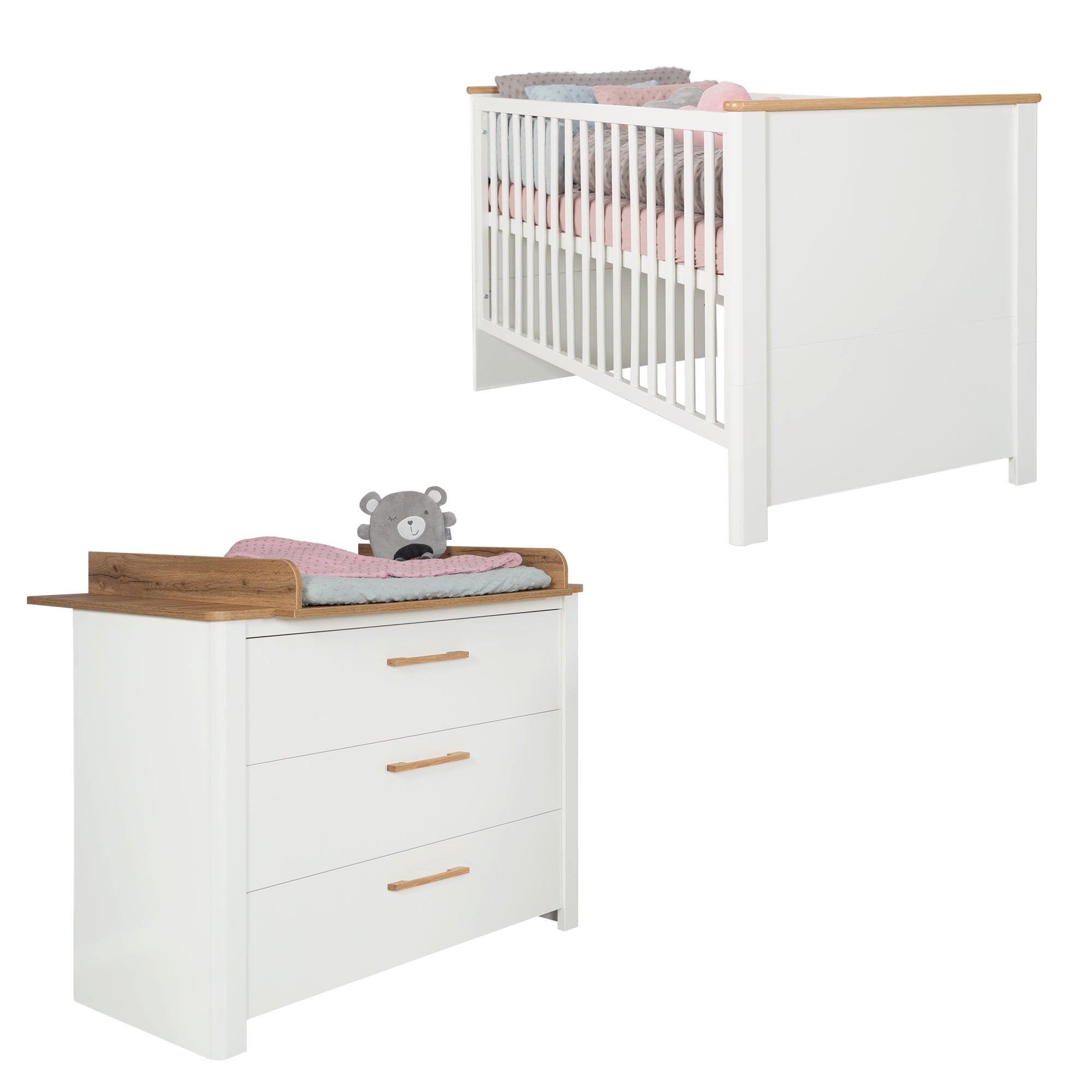 BABYZIMMER-SET Ava 2-teilig - Weiß, Holzwerkstoff (78/83.5/143cm) - Roba