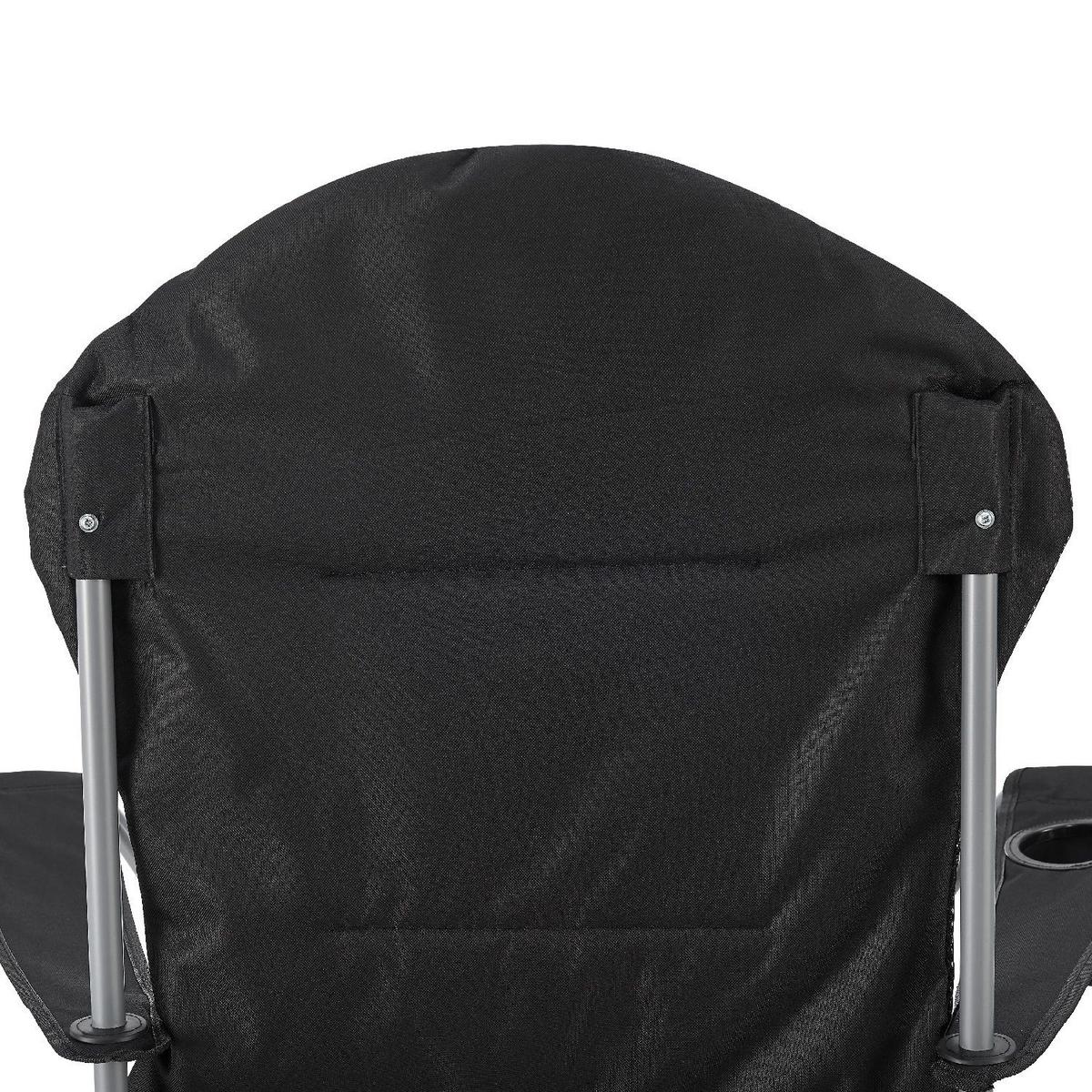 CAMPINGSTUHL Lido schwarz mit Flaschenhalterung & Tragetasche - Schwarz, Textil (62/102/62cm) - Juskys