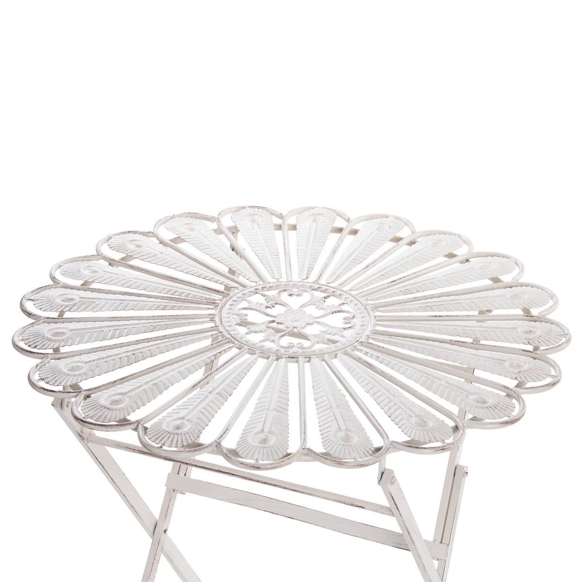 BISTROTISCH 71/71 cm Metall Cremeweiß Pavia - Weiß, Metall (71/71/76cm) - Beliani