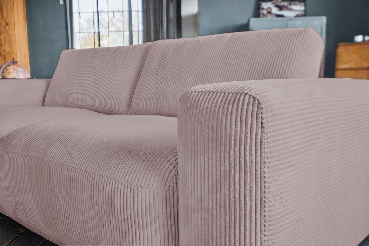 SOFA BODHI Pink Cord - Schwarz/Rosa, Kunststoff/Textil (242/80/110cm) - KAWOLA